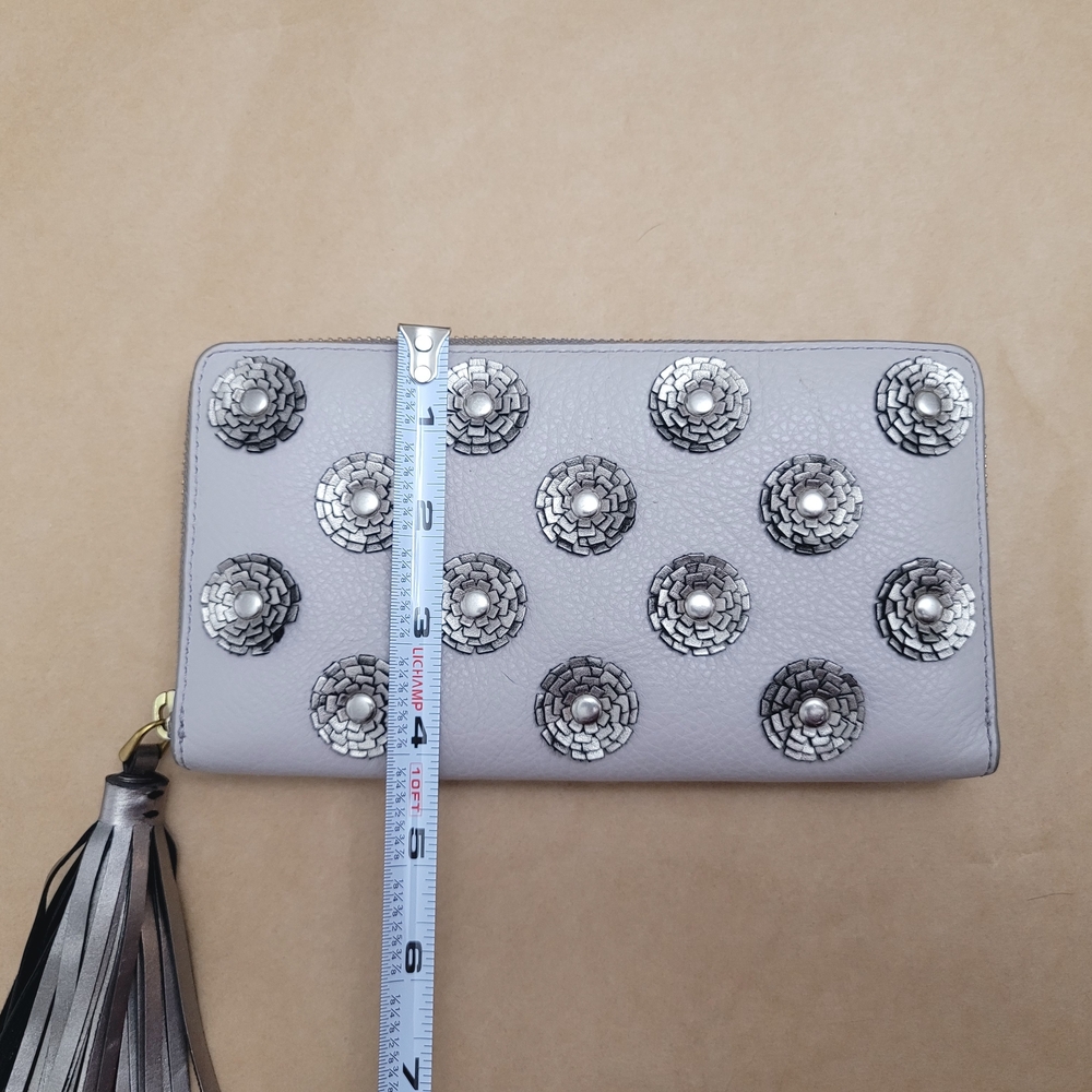 Fossil Gray Wallet with Silver Embellishments and Tassel - Picture 4 of 11